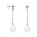 Pendientes de perlas para novia oro blanco topacios o diamantes (79B0607TE1)