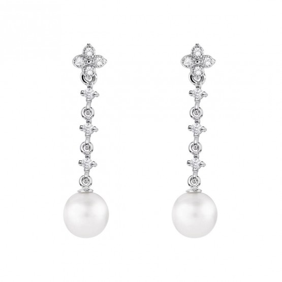 Pendientes de novia en plata y topacios con perlas (79B0103TD1) 1