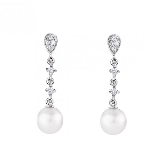 Pendientes para novia en plata y topacios con perlas (79B0202TD1) 1