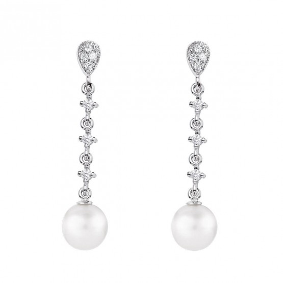 Pendientes de novia en plata y topacios con perlas (79B0203TD1) 1