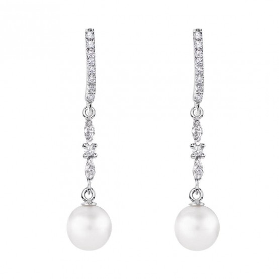 Pendientes de novia de oro blanco de18k con perlas (79B0505TD1) 1