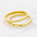 Alianza de boda 2mm en oro amarillo pulido con diamante B0120P1PA
