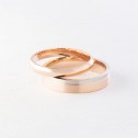 Alianza de boda con ranuras 4,5mm en oro bicolor satinado D0245S00R