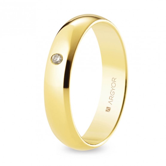 Alianza de boda con diamante oro 4 mm (55401001)