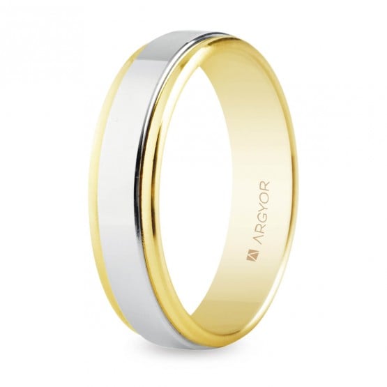 Alianza de boda de oro bicolor 5mm (5250158)