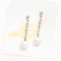 Pendientes de novia en plata y topacios con perlas (79B0603TD1)