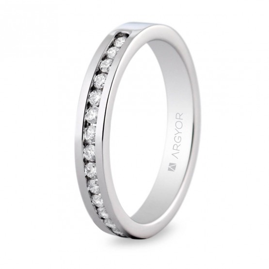 Alianza de boda platino y diamantes 3mm (0592501)