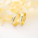 Alianza de boda dos oros blanco y amarillo 4mm (5240312)