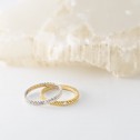 Anillo de boda de oro 18k con diseño perlado y diamante (5125553D)
