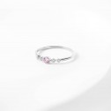Anillo de oro blanco, zafiro rosa y diamantes (74B0084ZR)