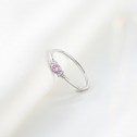 Anillo de compromiso de oro blanco con zafiro rosa y diamantes 74B0095ZR marca ARGYOR