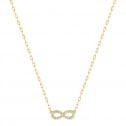 Collar de oro amarillo 9K infinito con circonitas (397513.Z0)