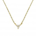 Collar de oro con triángulo 3 diamantes (76AGA002)