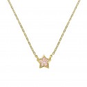 Colgante estrella oro con 6 zafiros rosas (76AGA005ZR)