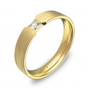 Alianza de boda plana con ranuras en oro con diamante C1640S1PA