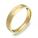 Alianza de boda con ranuras 4mm en oro amarillo 5 diamantes C1440C5BA