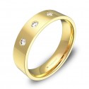Alianza de boda 5,0mm en oro amarillo pulido 3 diamantes B0150P3BA