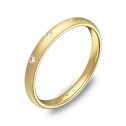 Alianza de boda 2,5mm en oro satinado con diamantes A0125S3BA
