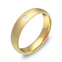 Alianza de boda 4,5mm en oro amarillo satinado 1 diamante A0145S1BA