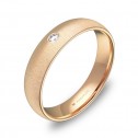 Alianza de boda de 4,5mm en oro rosa rayado con diamante A0145T1BR