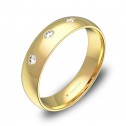 Alianza de boda 5,0mm de oro pulido 3 diamantes A0150P3BA