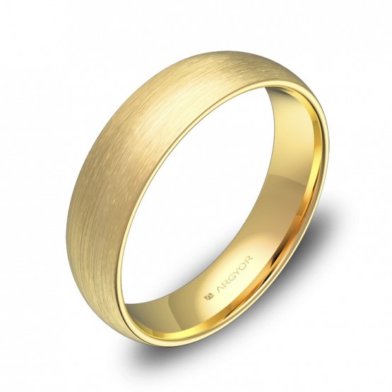Alianza de boda de 5,0mm en oro amarillo satinado A0150S00A