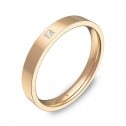 Alianza de boda 3mm en oro rosa pulido con diamante B0130P1PR