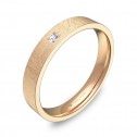 Alianza de boda en oro rosa plana gruesa con diamante B0135H1PR