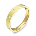 Alianza de boda plana gruesa en oro con diamantes B0135H3BA