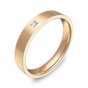 Alianza de boda 3,5mm en oro rosa pulido con diamante B0135P1PR