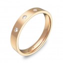 Alianza de boda 3,5mm oro rosa pulido con diamantes B0135P3BR