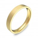 Alianza de boda plana gruesa 3,5mm en oro amarillo satinado B0135S00A