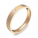 Alianza de boda oro rosa satinado 3,5mm con diamante B0135S1PR