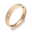 Alianza de boda 4,0mm oro rosa hielo con diamantes B0140H3BR
