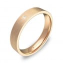 Alianza de boda 4,0mm en oro rosa satinado con diamante B0140S1PR