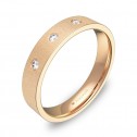 Alianza de boda 4,0mm en oro rosa rayado con diamantes B0140T3BR