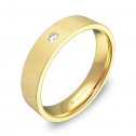 Alianza de boda en oro amarillo rayado con diamante B0145T1BA