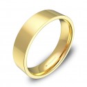 Alianza de boda plana gruesa 5,0mm en oro amarillo pulido B0150P00A