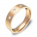 Alianza de boda  5,0mm oro rosa pulido con diamantes B0150P3BR
