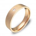 Alianza de boda 5,0mm en oro rosa satinado con diamante B0150S1BR