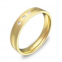 Alianza de boda 4mm en oro amarillo combinado con diamantes C1540C3BA