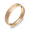 Alianza de boda con ranuras 4mm en oro rosa con diamantes C1440C5BR