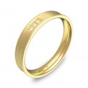 Alianza de boda cóncava 3,5mm en oro amarillo con diamantes C3035S3BA