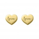 Pendientes de plata dorada corazón "love" (6A8307315)