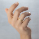 Alianza de boda en oro textura-brillo 4,5 mm (5145466)