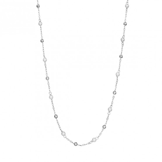 Collar oro blanco con perlas  (046B100COL)