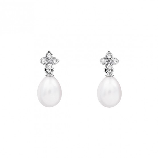 Pendientes de novia de oro blanco de18k con perlas (79B0100TE1) 1