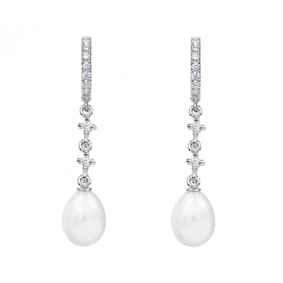 Pendientes para novia en plata y topacios con perlas (79B0402TE1) 1