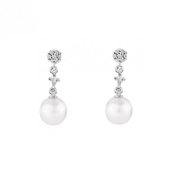 Pendientes de novia en oro blanco de18k con perlas (79B0601TD1) 1